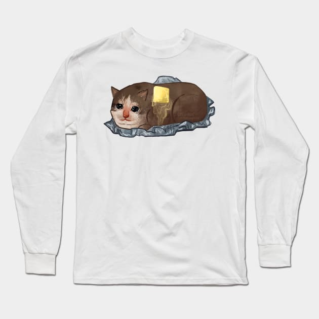 I Am Potato sad cat Long Sleeve T-Shirt by Catwheezie